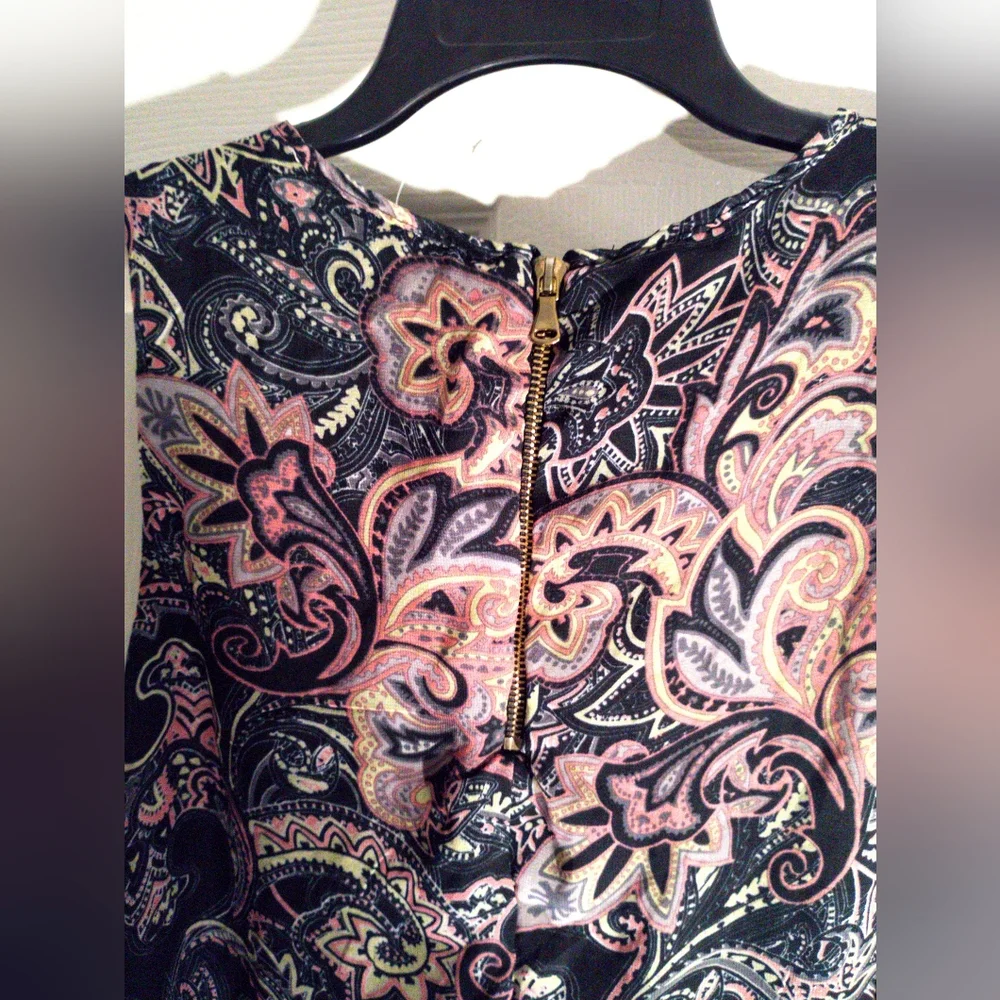 NEW! HAANI Bohemian style Paisley A line Trapeze shift dress-Sleeveless Lined XL